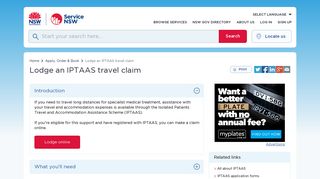 Lodge an IPTAAS travel claim | Service NSW