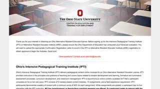Ohio's Intensive Pedagogical Training Institute