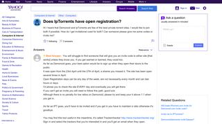 Does IpTorrents have open registration? | Yahoo Answers