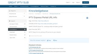 IPTV Express Portal URL info - Knowledgebase - GREAT IPTV SUB