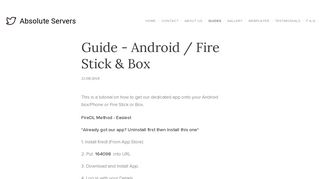 Android / Fire Stick & - Absolute Servers