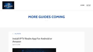 Install IPTV Realm App For Android or Amazon