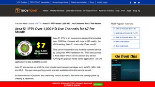 Area 51 IPTV Over 1,000 HD Live Channels for $7 Per Month
