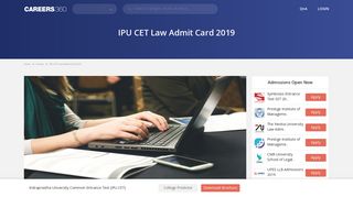IPU CET Law Admit Card 2019 - Download Here! - Careers360