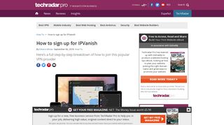 How to sign up for IPVanish | TechRadar