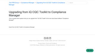 Upgrading from iQ CQC Toolkit to Compliance Manager – The FPM ...