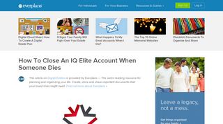 How To Close An IQ Elite Account When Someone Dies | Everplans