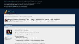 Login Limit Exceeded: Too Many Connections From Your Address ...