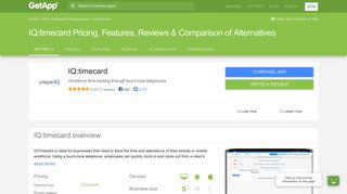 IQ:timecard Pricing, Features, Reviews & Comparison of Alternatives ...