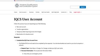 IQCS User Account | IQCS