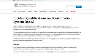 Incident Qualifications and Certification System (IQCS) | IQCS