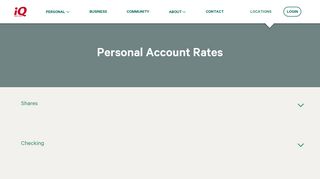 iQ Credit Union Personal Account Rates