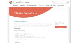IQHealth Patient Portal | Hudson Physicians