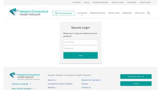 Secure Login - Western Connecticut Health Network