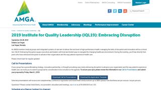 Institute for Quality Leadership - American Medical Group Association