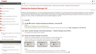 Setting the System Manager ID - Canon - imageRUNNER 1435iF ...