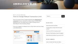 How to Change iRakyat Transaction Limit - Amiruldin's Blog