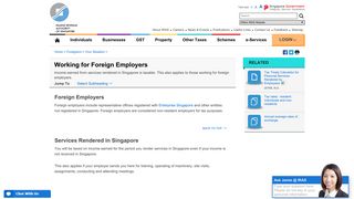 Working for Foreign Employers - IRAS