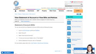 View Statement of Account or View Bills and Notices - IRAS
