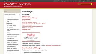 IRBManager | Office for Responsible Research