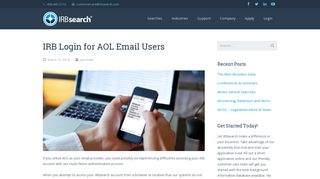 IRBsearch | Blog – IRB Login for AOL Email Users