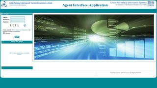 Agent Interface Home Page - irctc