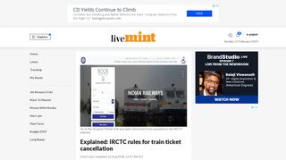 Explained: IRCTC rules for train ticket cancellation - Livemint