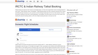 IRCTC Tatkal Booking, Train Ticket Reservation Rules ... - Cleartrip