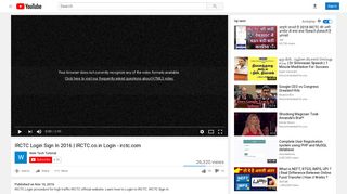 IRCTC Login Sign In 2016 | IRCTC.co.in Login - irctc.com - YouTube