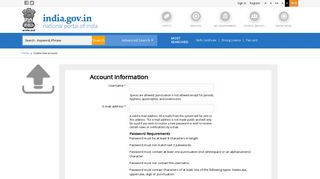 Create new account | National Portal of India