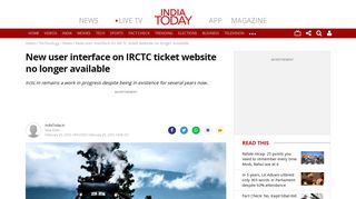 New user interface on IRCTC ticket website no longer available ...
