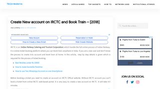 Create New account on IRCTC and Book Train - [2018] - Tech Maniya