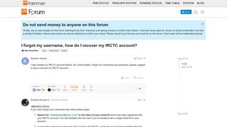 I forgot my username, how do I recover my IRCTC account? - Rail ...