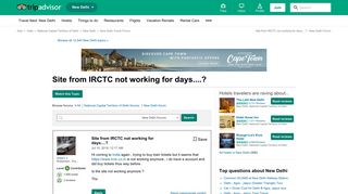 Site from IRCTC not working for days....? - New Delhi Forum ...