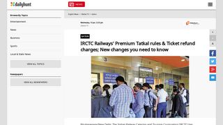 IRCTC Railways' Premium Tatkal rules & Ticket refund charges; New ...