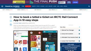 How to book a tatkal e-ticket on IRCTC Rail Connect App in 10 easy ...