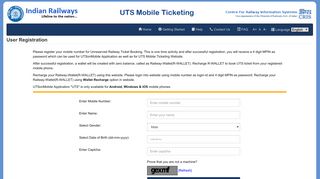 User Registration - UTS Mobile Ticketing