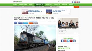 New rules Of IRCTC tatkal ticket booking : you should ... - Times of India
