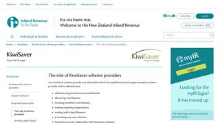 The role of KiwiSaver scheme providers (How KiwiSaver works) - IRD