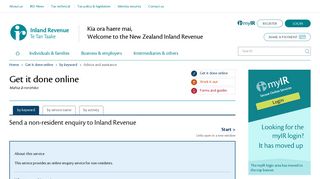 Send a non-resident enquiry to Inland Revenue (by keyword) - IRD