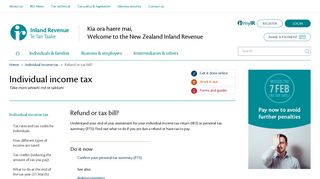 Refund or tax bill? (Individual income tax) - IRD