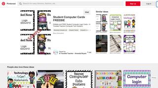 Editable and FREE Student Computer Login Cards ~ A ... - Pinterest