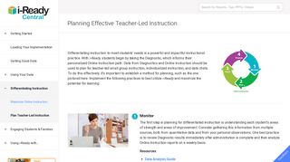 Planning Effective Teacher-Led Instruction - i-Ready Central Resources