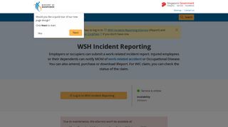 WSH Incident Reporting - Ministry of Manpower