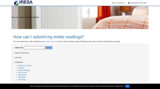 How can I submit my meter readings? - Iresa Limited