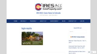 login-mysite – IRES MLS: Come Home to Colorado