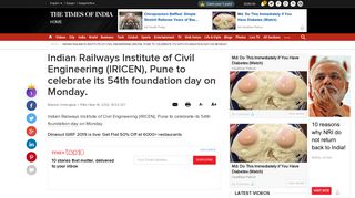 Indian Railways Institute of Civil Engineering (IRICEN), Pune to ...