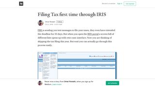 Filing Tax first time through IRIS: Guide – Umar Hussain – Medium