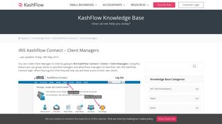 IRIS KashFlow Connect - Client Managers - KashFlow