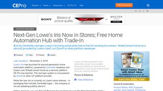 Next-Gen Lowe's Iris Now in Stores; Free Home Automation Hub with ...